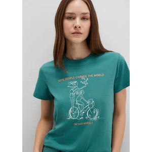 Bisiklet Baskılı Yeşil Tişört 1613465-71913
