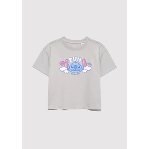 Stitch Baskılı Gri Tişört 7610374-70075
