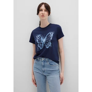 Kelebek Baskılı Lacivert Tişört 1613456-70497