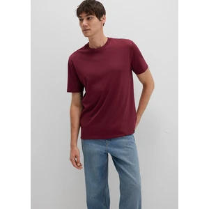 Etiket Detaylı Bordo Basic Tişört 0611824-70394