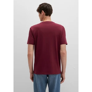 Etiket Detaylı Bordo Basic Tişört 0611824-70394