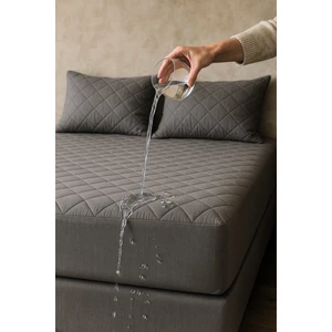 Nart Home Narthome  Renkli Alez Gri Kapitone Sıvı Geçirmez Full Kenar  Yatak Koruyucu Fitted Alez Çarşaf