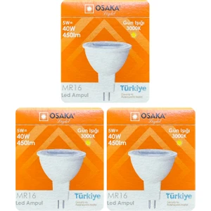 (3 adet) Osaka 5W (40W) Sarı Işık (3000K) G4 Duylu (Iğne Bacak) LED Çanak Ampul