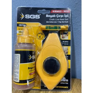 Boyalı Çırpı Ipi Seti 30M + 115GR Kırmızı Toz Boya | Su Terazili |