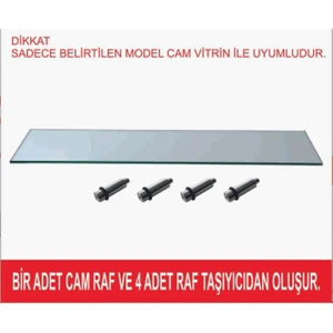 8040 Ilave Cam Raf (Sadece 80X40 Cam Vitrinlerimiz Için Uyumludur )