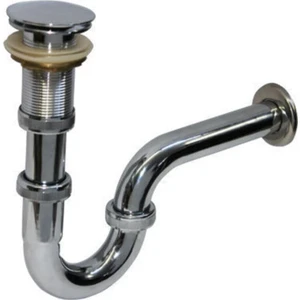 Krom Lavabo Sifonu Krom Lavabo Gideri Pop-Up Ø32 mm U Borulu - Pirinç Malzemel Kaliteli Lüks