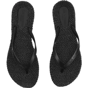 Ilse Jacobsen Black Cheerful02 - Siyah Düz Parmak Arası Terlik