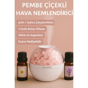 Esy Teknoloji Çiçekli 300ml Ledli Hava Nemlendirici &Esans Hediyeli