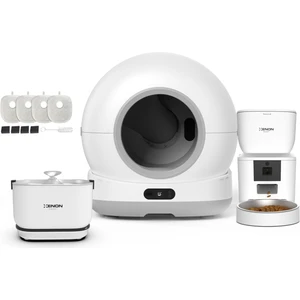 Xenon Smart Akıllı Otomatik Kameralı Kedi Tuvaleti Paslanmaz Çelik Kaseli 4LT Mama Kabı Bataryalı Su Pınarı ve Filtre 4'lü Pet Seti