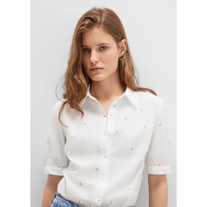 Çiçek Baskılı Ekru Gömlek 1210060-90701