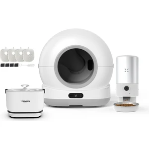 Xenon Smart Akıllı Otomatik Kameralı Kedi Tuvaleti Paslanmaz Çelik Kaseli 5LT Mama Kabı Bataryalı Su Pınarı ve Filtre 4'lü Pet Seti
