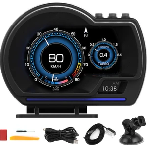 Head Up Display Obd2+Gps Akıllı Ölçer Araba Hud Hız Göstergesi Turbo Rpm Alarmı Araba Kamyon Için (Yurt Dışından)