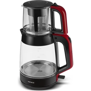 Glass Tea Xl 2 In 1 Cam Çay Makinesi Koyu Kırmızı