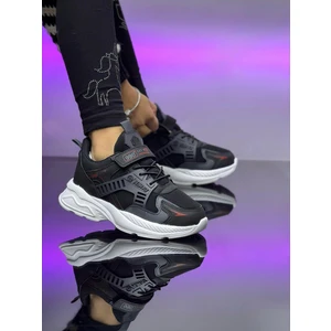 Çocuksporayakkabı cırtlı rahat giyilebilir faylon taban hafiftir kauçuklu ortapedik kutulu baskili 