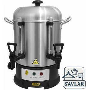 Savlar 60 Bardak Çay Otomatı- Paslanmaz Çelik,çift Musluklu,endüstriyel Semaver