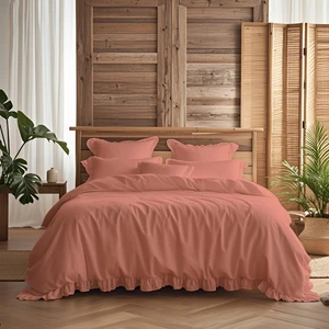 Kesene Göre 4 Parça Lastikli Çarşaflı Fırfırlı Runforce Pamuklu Kumaş Çift Kişilik Nevresim Takımı