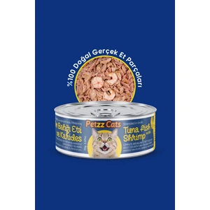 Petzzcats Lezzetli Sos Içinde Taze Fileto Ton Balıklı ve Midyeli Konserve Kedi Maması 70 gr