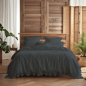 Kesene Göre 4 Parça Lastikli Çarşaflı Fırfırlı Runforce Pamuklu Kumaş Çift Kişilik Nevresim Takımı