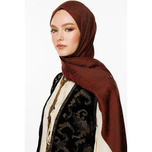 Morocco Desen Çift Taraflı Şal Acı Kahve-Kahve