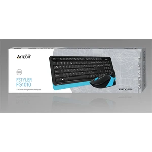 FG1010 Kablosuz Q Trk Optic Mouse Siyah/Mavi Multimedya Klavye - Mouse Set