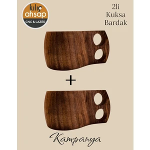 Ahşap 2li Kuksa Bardak - Kuksa Bardak- Bardak -Ahşap Bardak