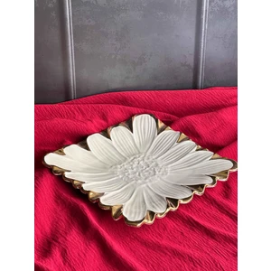 Flora Gold Kare Servis Sunum Tabak 24CM