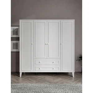 Madrid 4 Kapaklı,10 Raflı ,2çekmeceli Dolap/gardırop (%100MDF)