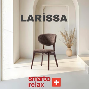 Smarto Relax Larisa 2’li Sandalye — Ahşap Ayaklı,  KahverengI