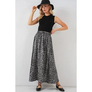 Kadın Uzun Ayrobin Etek 8050 - Antrasit