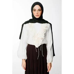 Morocco Desen Çift Taraflı Şal Siyah-Haki