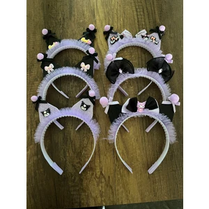 1 Adet Kedi Kulak Sanrio Kuromi Kız Çocuk Taç Toka