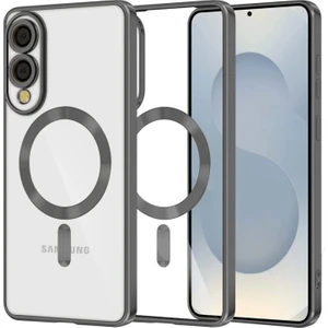 Samsung Galaxy S25 Edge Için Magsafe ile Uyumlu Kılıf Kamera Lensli Korumalı Şeffaf Silikon Kapak