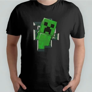 Minecraft - Creeper %100 Pamuklu Bisiklet Yaka T-Shirt