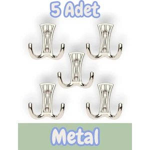 Troy Portmanto Vestiyer Duvar Dolap Elbise Askısı Krom Metal Mobilya Kapı Askılığı Askılık (5 Adet)