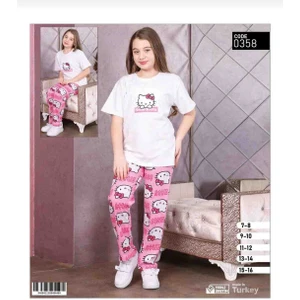 Kız Çocuk Hello Kitty Pijama Takımı