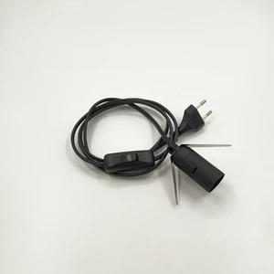 Dekoratif Tuz ve Kabak Lambası Kablosu Hazır Set Siyah 1,5 mt