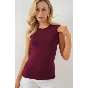 Kadın Kolsuz Body 4347 - Bordo