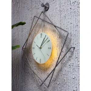 MetaQuartz Aksesuar Gümüş - Ferrero KRİSTAL -Metal Kırılmaz Camlı Duvar Saati