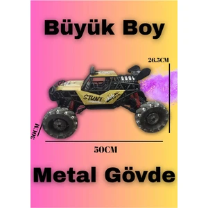 2.4 Ghz 7.4 V Çok Büyük Boy Metal Gövde 50 cm Hızlı Buhar Modlu Yanyan Giden 360DÖNEN Rcofroad Araba