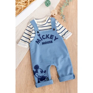 Figürlü 2'li Erkek Bebek Tulum Salopet Takım