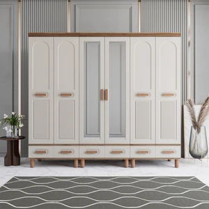 Otto 6 Kapaklı Çekmeceli Gardırop Tamamı Mdf (Aytaşı)