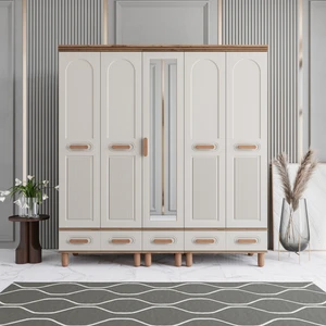 Otto 5 Kapaklı Çekmeceli Gardırop Tamamı Mdf (Aytaşı)