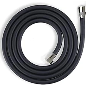 Hunagoods Nerolia - Siyah Pvc Duş Hortumu 150 cm Esnek, Patlamaya, Kıvrışmaya ve Kırılmaya Karşı Ekstra Dayan