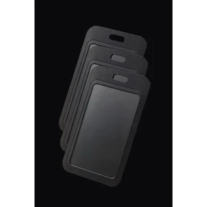 3 Adet Siyah Dikey Premium Kart Kılıfı Yaka Kartı Kart Koruyucu