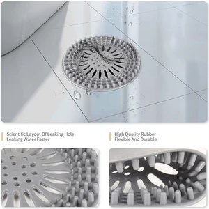 Yuvarlak Silikon Lavabo ve Küvet Süzgeci, Lavabo Tıkacı Gider Koruyucu Gri Renk 1 Adet M-140