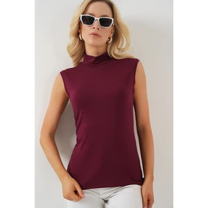 Kadın Kolsuz Body 4348 - Bordo
