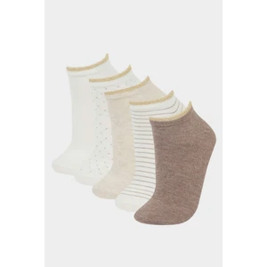 Kadın Parıltılı 5'li Pamuklu Patik Çorap