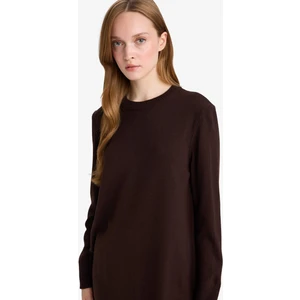 Regular Fit Bisiklet Yaka Yırtmaçlı Basic Düz Triko Kazak Tunik H3431AZ25WN