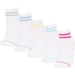 Kadın Rahat Lastikli 5'li Pamuklu Patik Çorap D4837AXNS