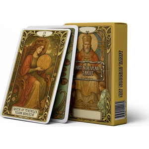 Spelt 78 Kartlı Golden Art Nouveau Özel Tasarım 12X8 cm Klasik Tarot Destesi Tarot Kartları